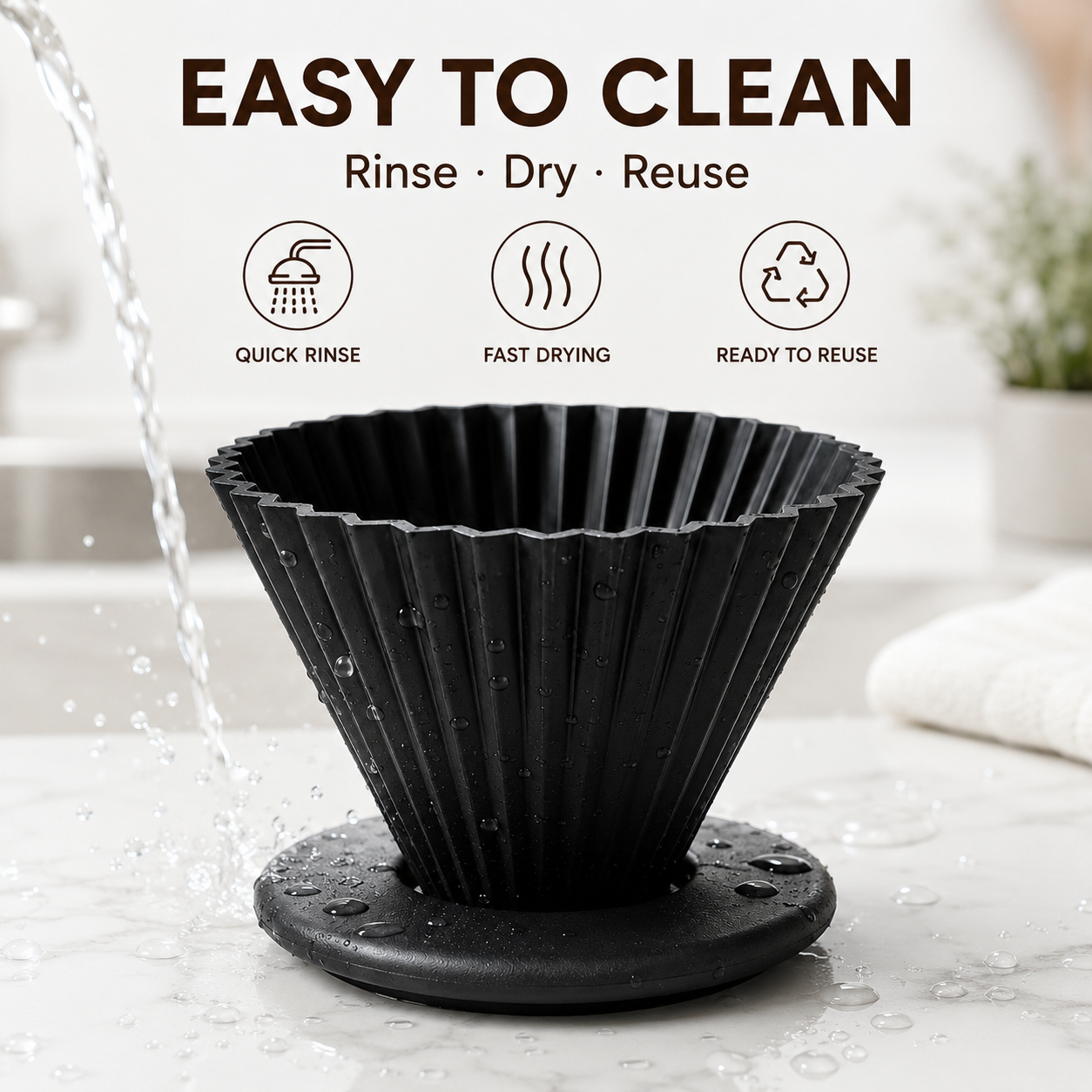 Reusable Silicone Pour Over Coffee Dripper Portable Cone Coffee Filter Holder With Non Slip Base For Home Camping And Travel