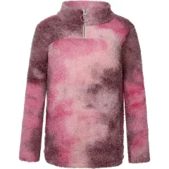 Plush Zipper Long-sleeved Tie-dye Sweater Sweater Coat - Red - View 1