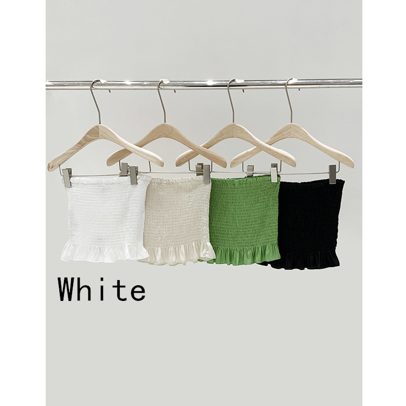 Women's Solid Color Anti glare Vest Spring New Tube Top All match Wrap Chest White - Shop at LoveMi