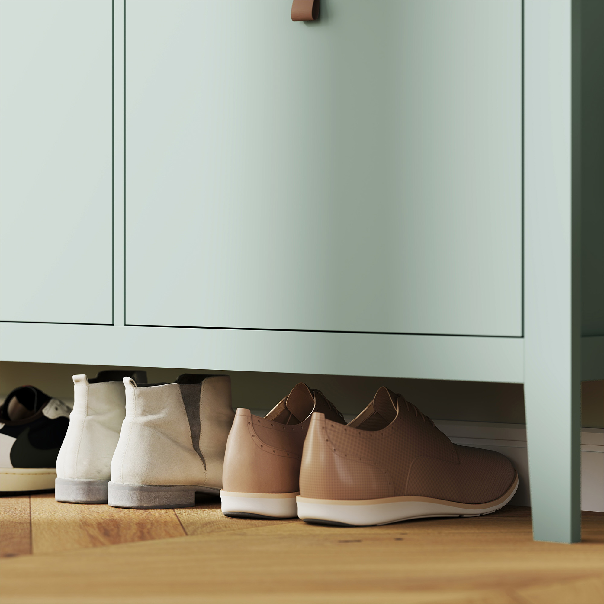 Modern Four Drawer Shoe Cabinet - Green — image 5