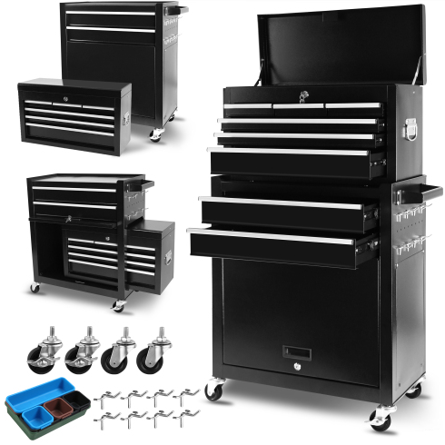 8-Drawer Rolling Tool Chest With Wheels, Large Tool Cabinet With Drawers, Mobile