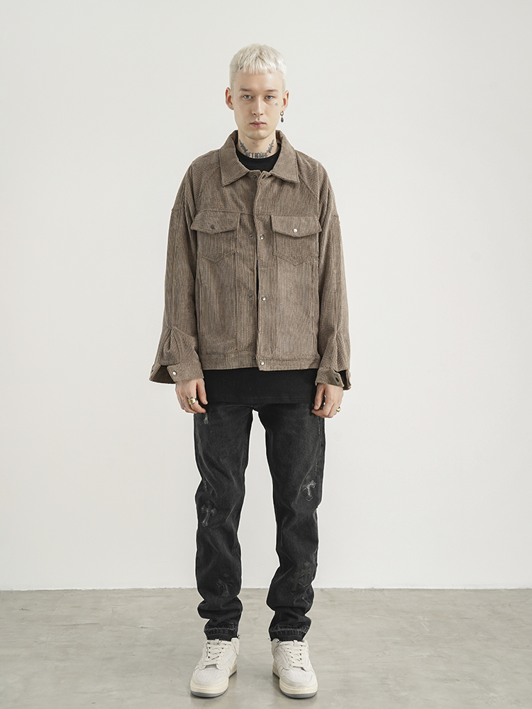 Retro Washed And Old Corduroy Jacket Tooling For Men And Women