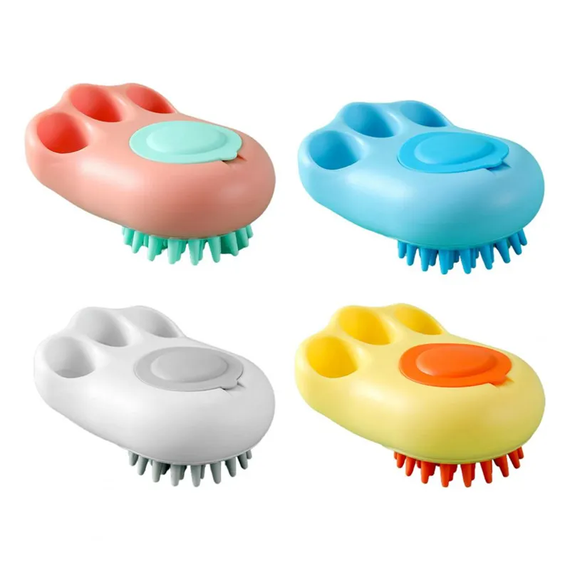 Durable Cat Paw Bath Brush Fine Foaming Labor-saving Cartoon Shape Pet Dog Cat Pet Hair Grooming Brush Reusable Dog Hair Comb Pet Products – image 7