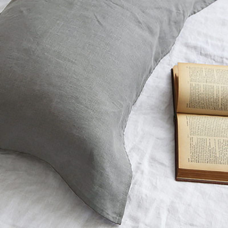 Pure Linen Pillow Towel Breathable Solid Color High-grade