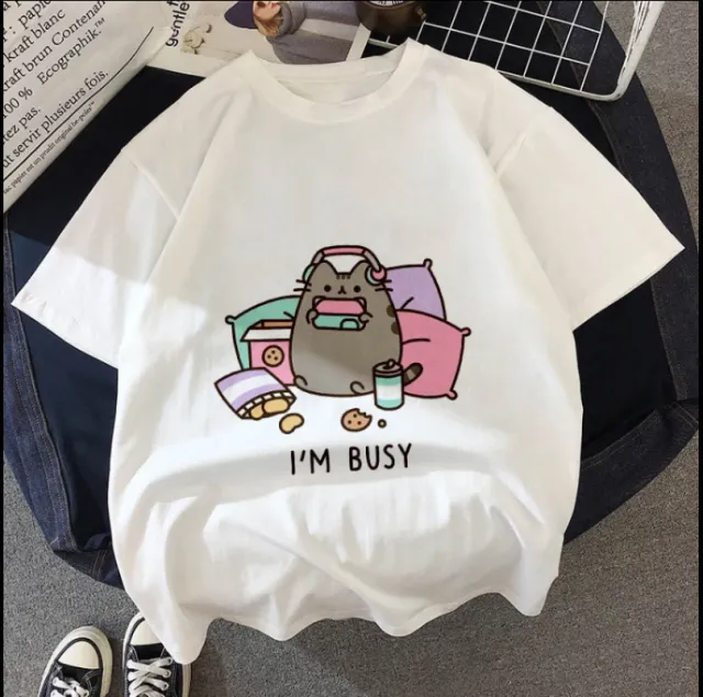 European And American Hot Style Pusheen Cat Print T shirt H - Shop at LoveMi