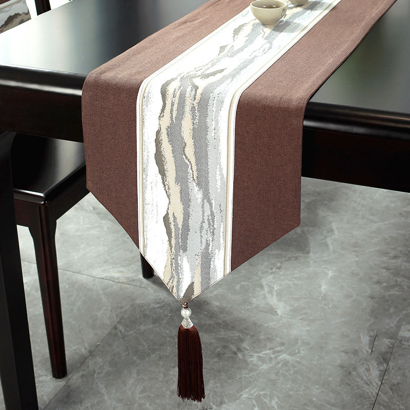 Title 3, Chinese Style Table Runner Solid Linen Cotton C...