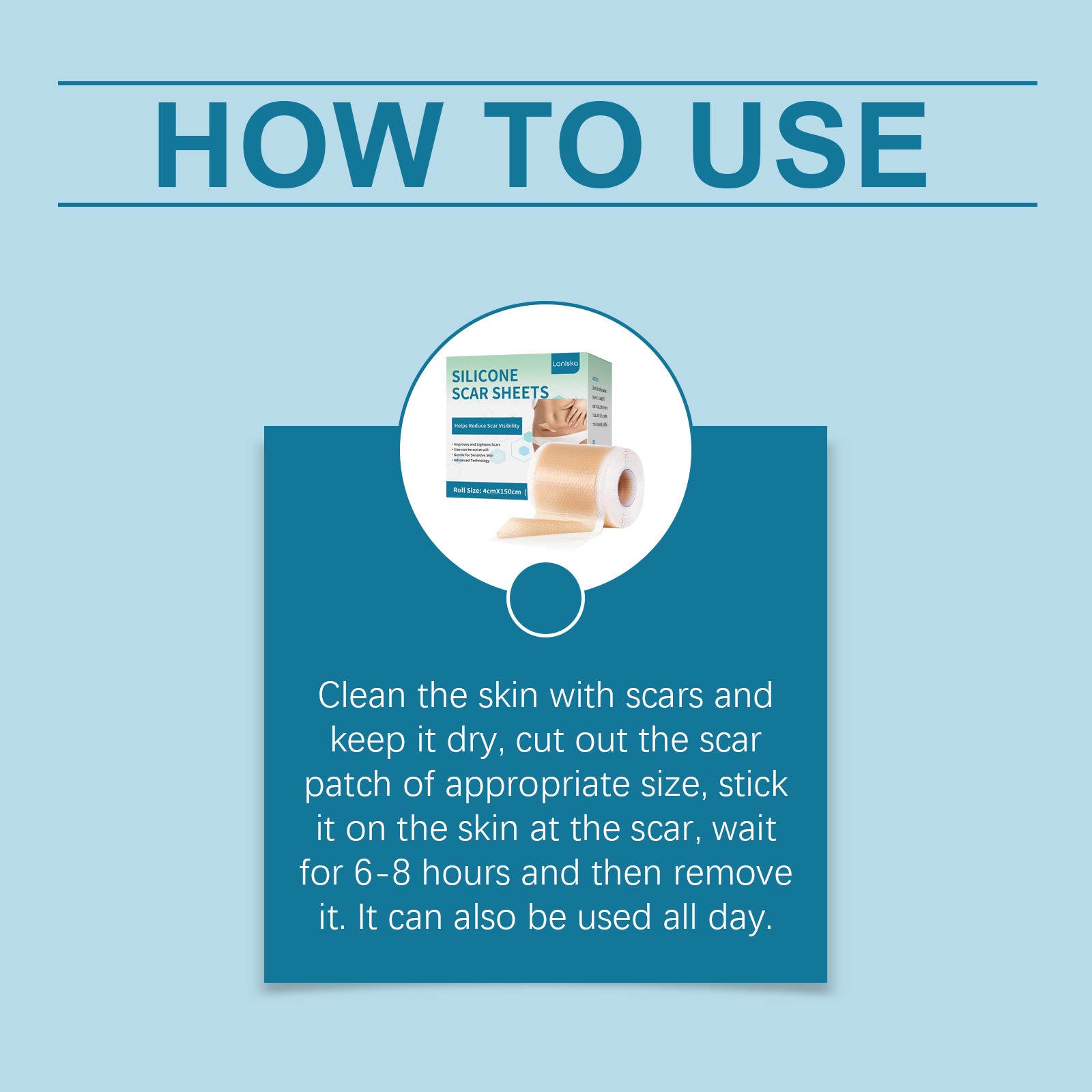 Silicone Care Patches Silicone Scar Sheets Daily Gentle Care Conforms To Body Skin Smooth, Breathable, Comfortable, Nourishing