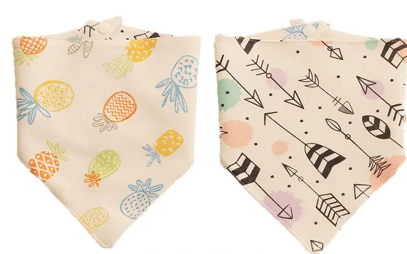 Baby Double-sided Triangle Scarf Children's Bib Cotton Printed Saliva