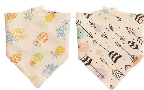 Baby Double-sided Triangle Scarf Children's Bib Cotton Printed Saliva