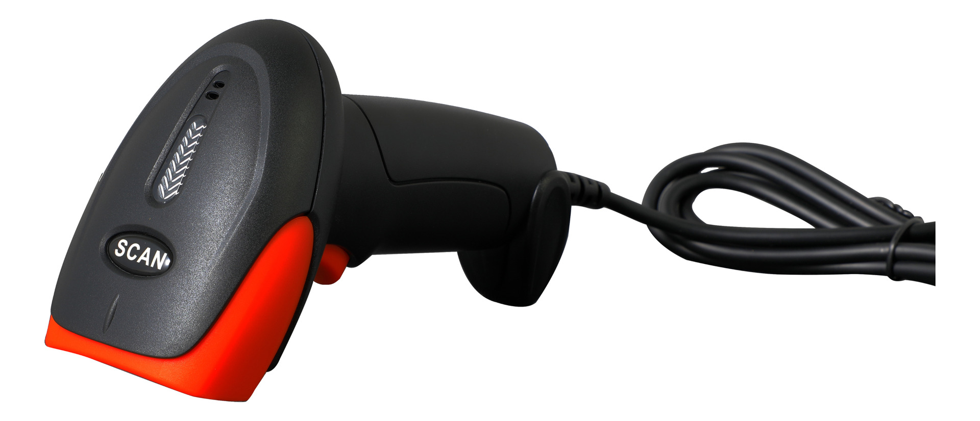 Wired USB 1D Handheld Scanner, Black And Red, 5V.