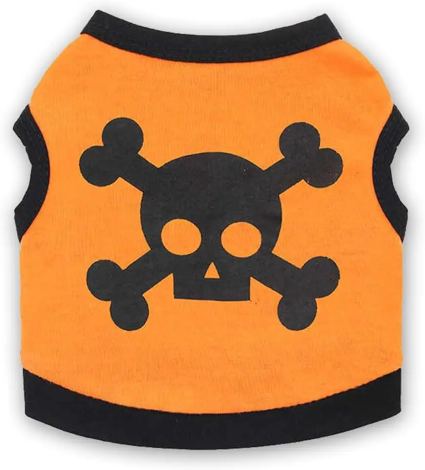 Dog Vest Skull Bones Halloween Cosplay Tank