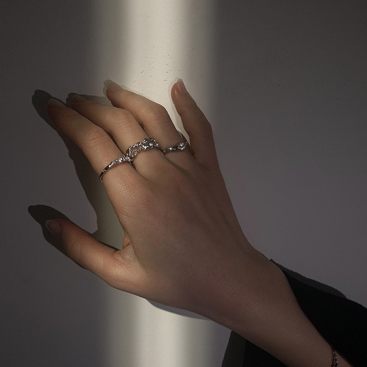 Women's Personalized All-match Irregular Zircon Ring Set