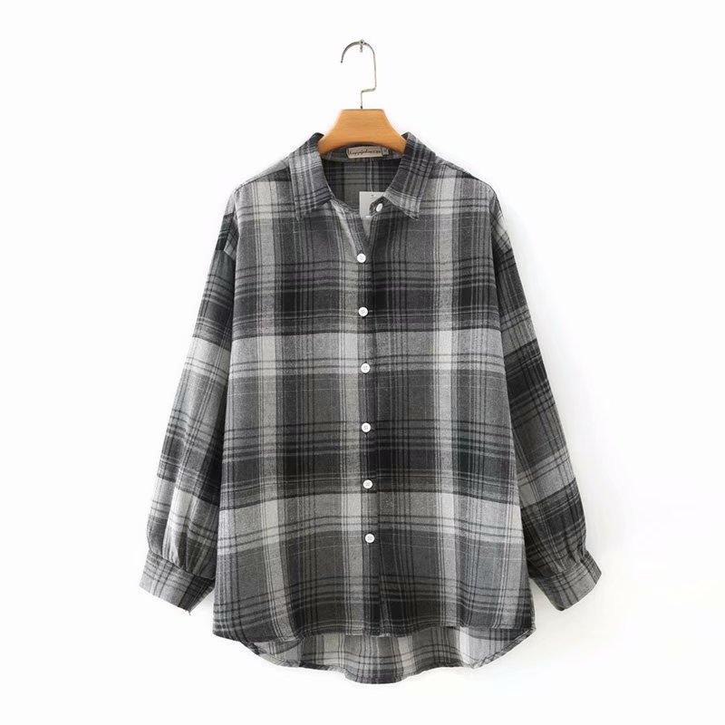 Title 12, Large Retro Long-sleeved Plaid Shirt