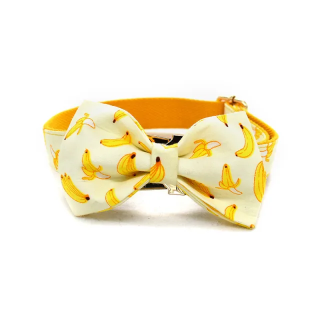 Yellow Banana Dog Traction Rope Bow Tie Collar - Shop at LoveMi