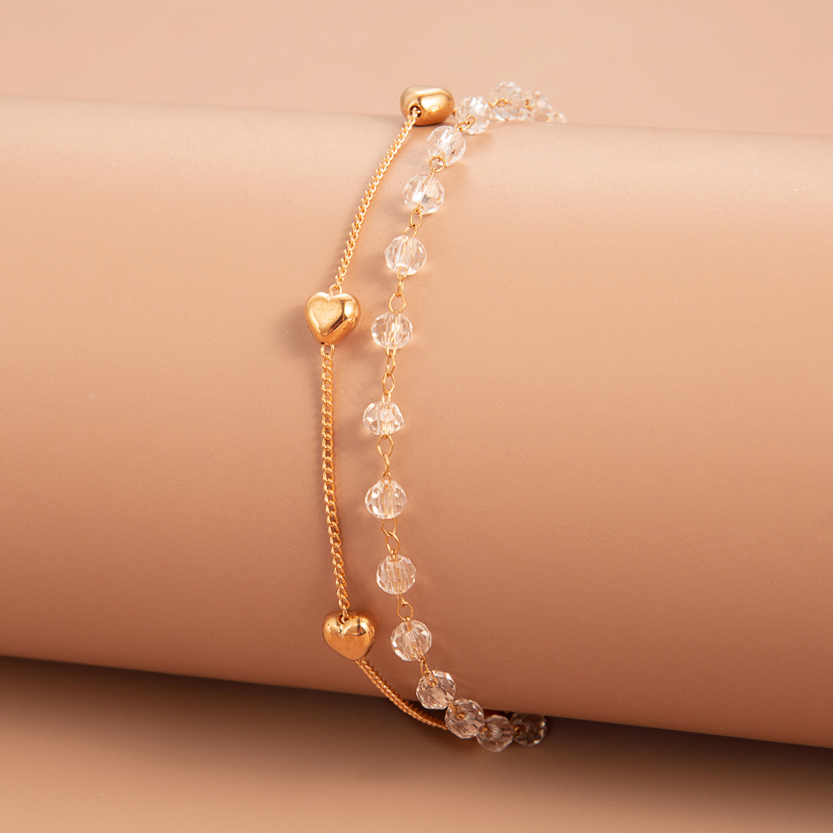Zircon Bracelet Set Exaggerated Geometric Beaded Thick Chain