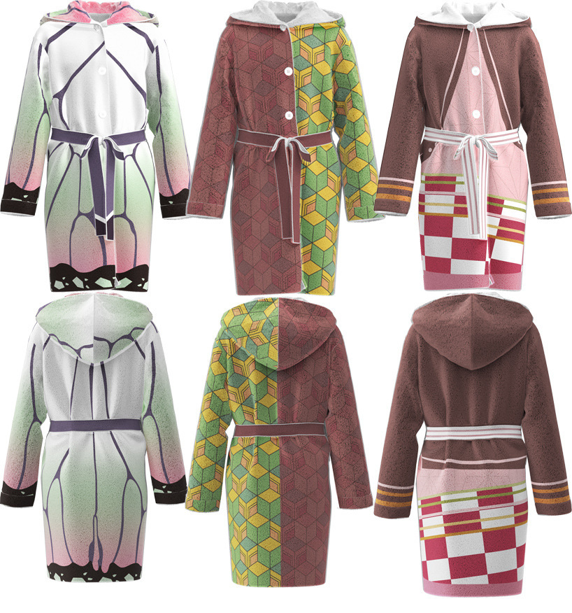 Title 9, Flannel Bathrobe Two-dimensional Cloak Pajamas