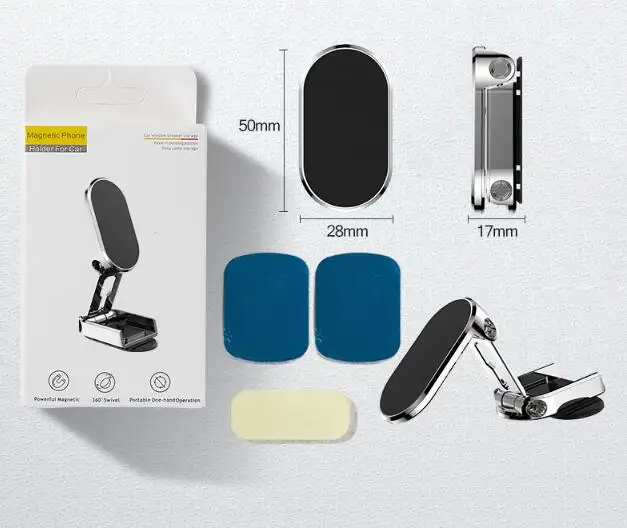 Rotate Metal Magnetic Car Phone Holder Foldable