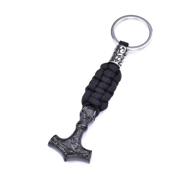 Outdoor Umbrella Rope Woven Key Chain Black - Shop at LoveMi