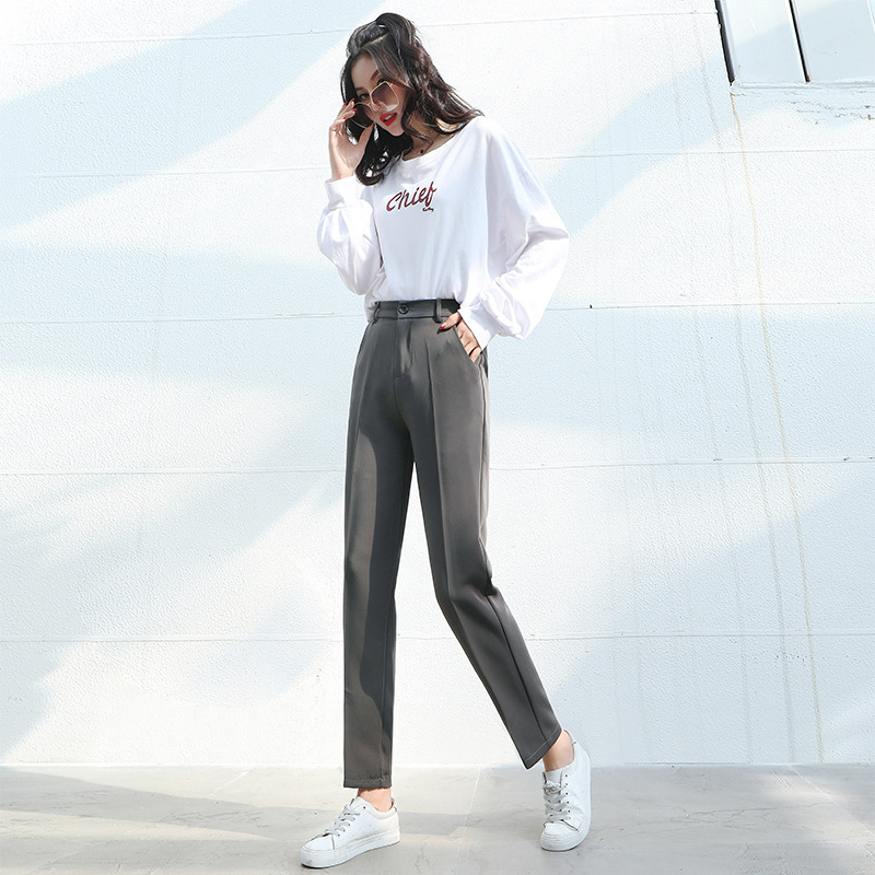 Grey cropped trousers