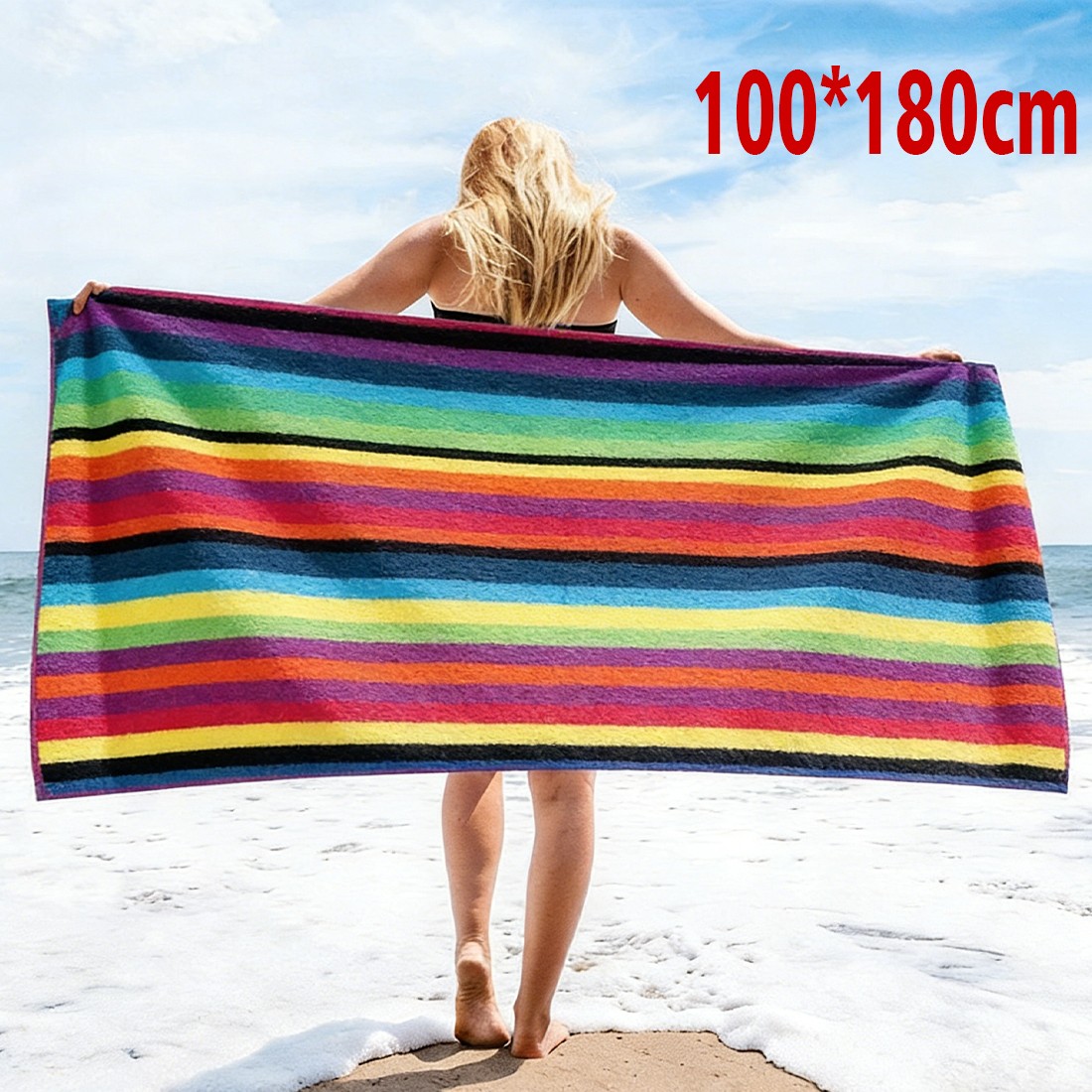 Travel Towel Striped Extra Large Microfibre Lightweight Beach Towel Quick Dry 4