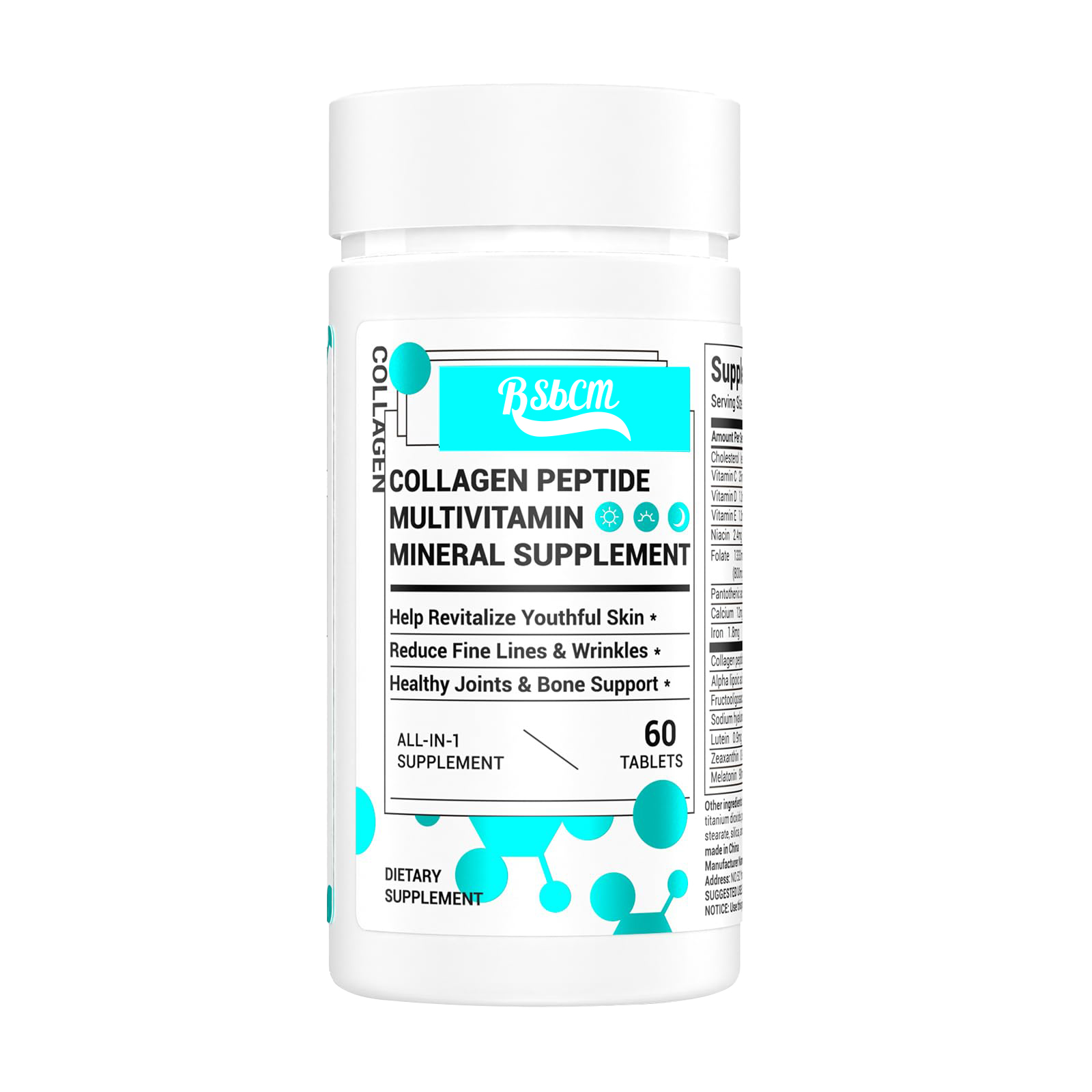 Kollagen Peptid Multivitamin Nahrungsergänzungsmittel - 60 Tabletten - Vitamine D3, C, E, B, Pr - Bild 10 von 10