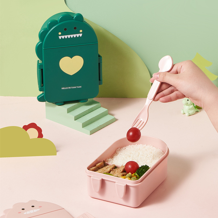 Dinosaur Lunch Box With Lid Portable Out Compartment Bento - Image 5