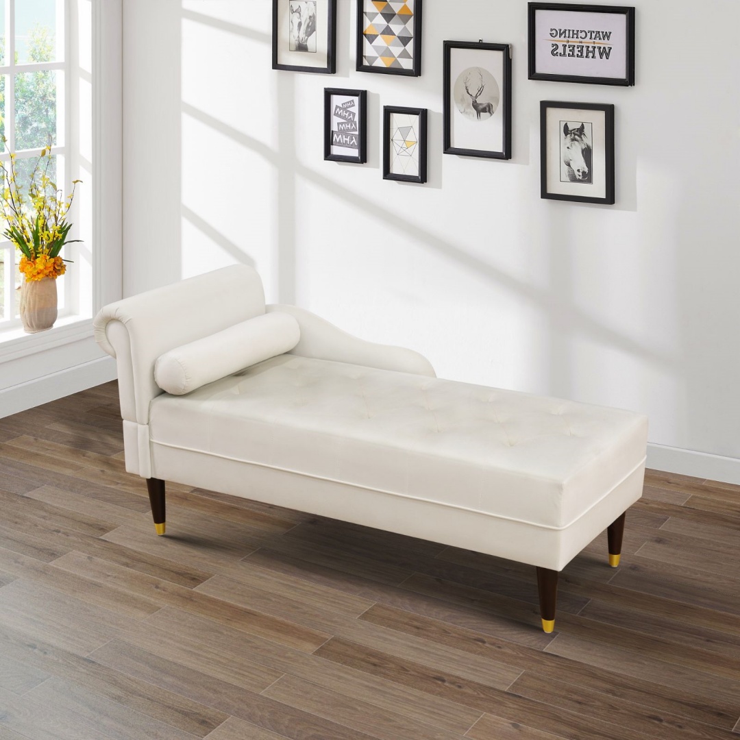 Pickup Only--White Fluffy Fabric Living Room Lounger