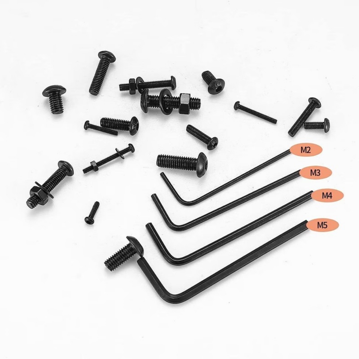 1225pcs Stainless Steel Hex Screws & Socket Bolts Nuts Set Assorted M2 M3 M4 M5 — image 12