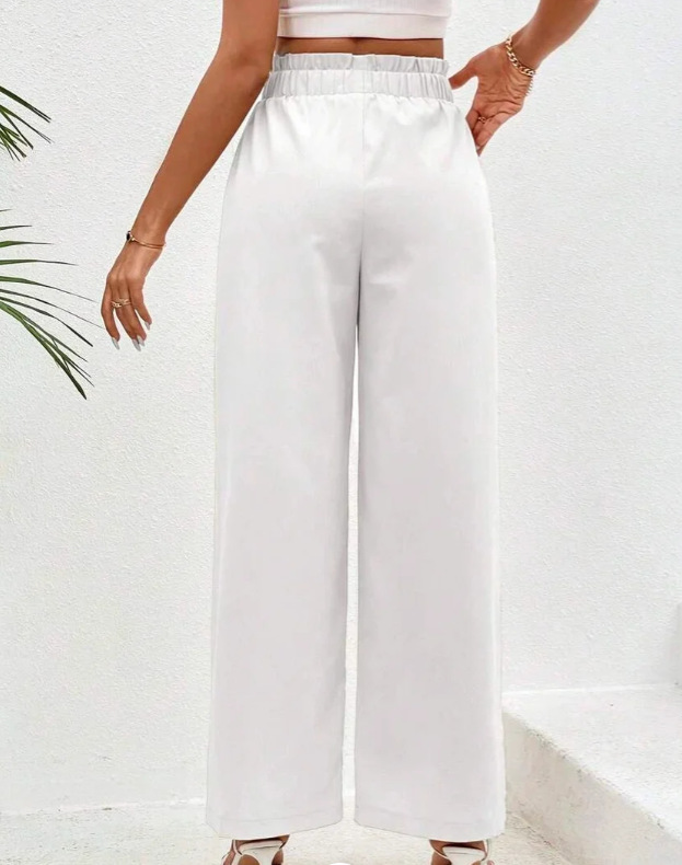 Women's Loose Cotton And Linen High Waist Wide Leg Trousers
