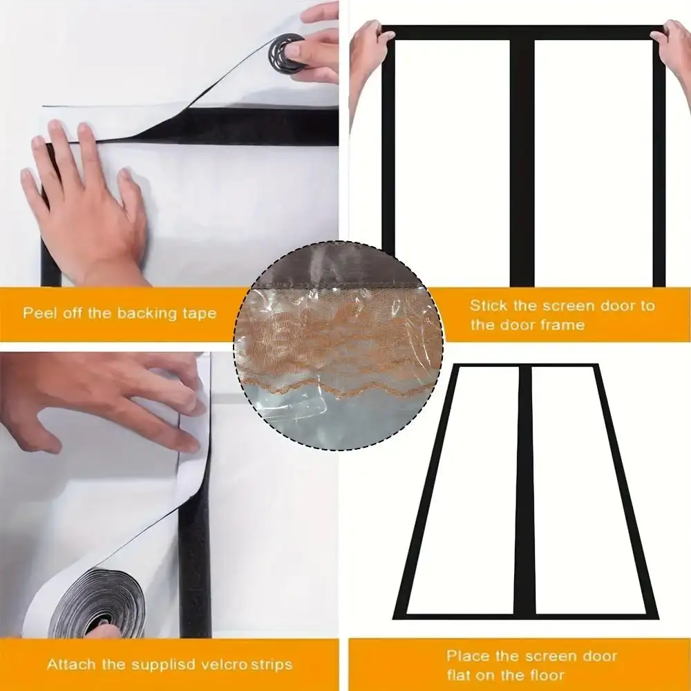 Magnetic Auto Close EVA Insulation Door Curtain, Summer Heat Block Windproof Anti Mosquito Pet Friendly Screen Curtain For Home Balcony