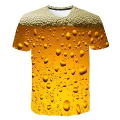 Trendy Beer 3D Digital Printing Men's Round Neck Short Sleeve T-Shirt - 3 Style-120 - View 1