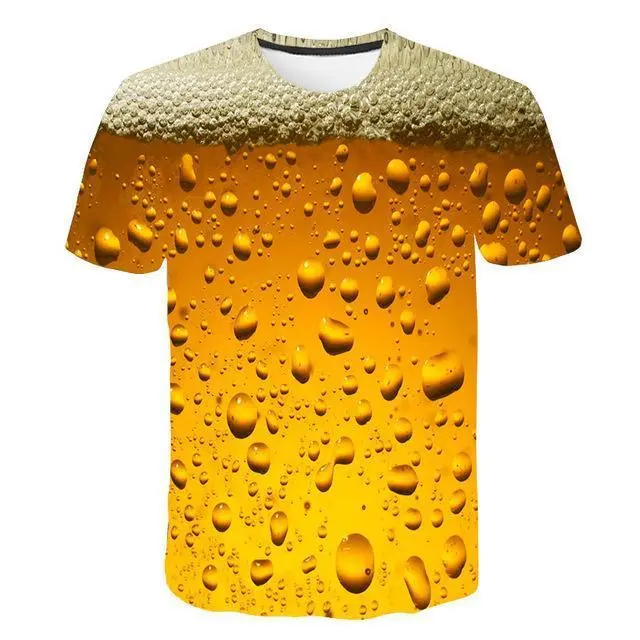 Trendy Beer 3D Digital Printing Men's Round Neck Short Sleeve T Shirt 3 Style 120 - Shop at LoveMi