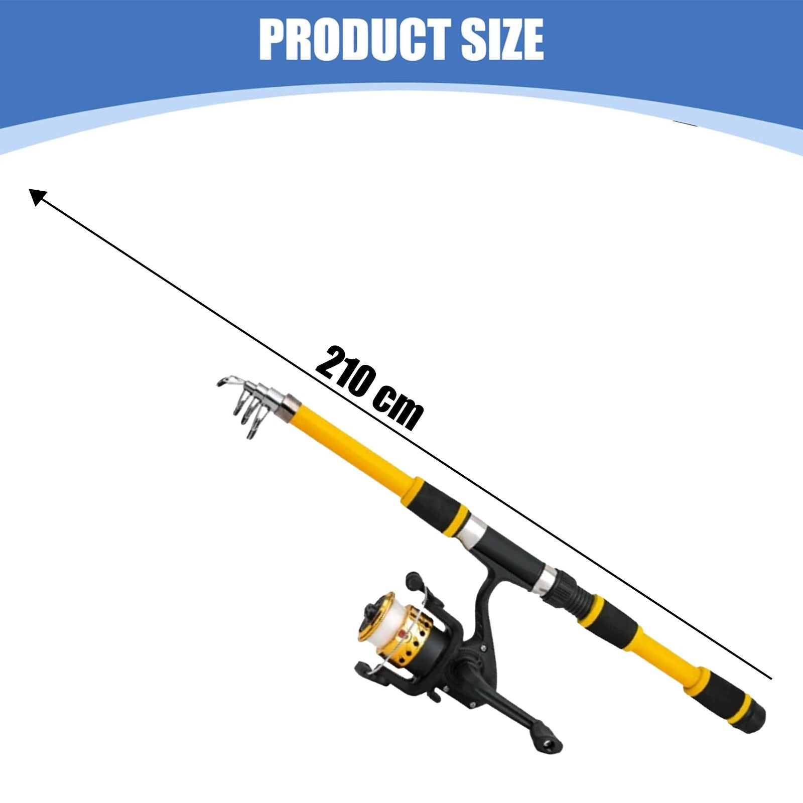 Telescopic Fishing Rod Reel Combo 2.1m Beginner Tackle Kit