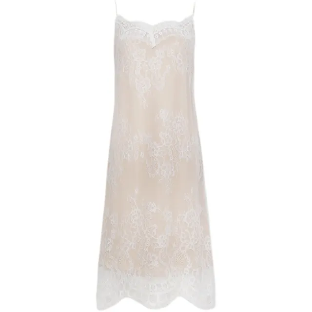 Versatile Eyelash Lace Suspender Dress For Women Colour Of Skin - Shop at LoveMi