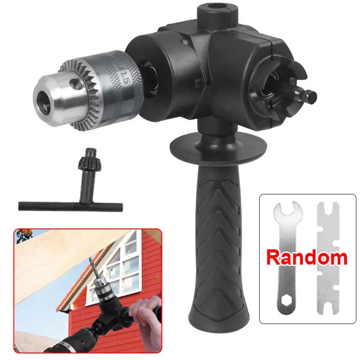 Right Angle 90 Degree Angled Drill Attachment Adapter High Torque Tool — image 9