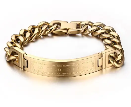 Cross Curved Brand Titanium Steel Bracelet