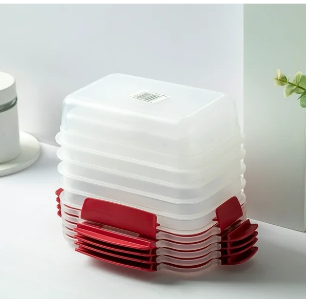 5 Pack Stackable Food Storage Containers Airtight & Leakproof Set Snap Lock Lids
