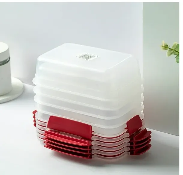 5 Pack Stackable Food Storage Containers Airtight & Leakproof Set Snap Lock Lids Clearred - Shop at LoveMi