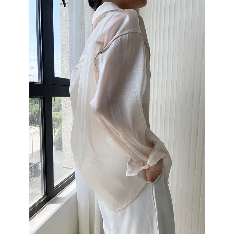 Title 4, Loose And Shiny Long-sleeved Sunscreen Tencel S...