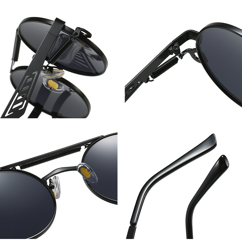 Men’s And Women’s Fashion Retro Spring-legged Double-beam Metal Glasses