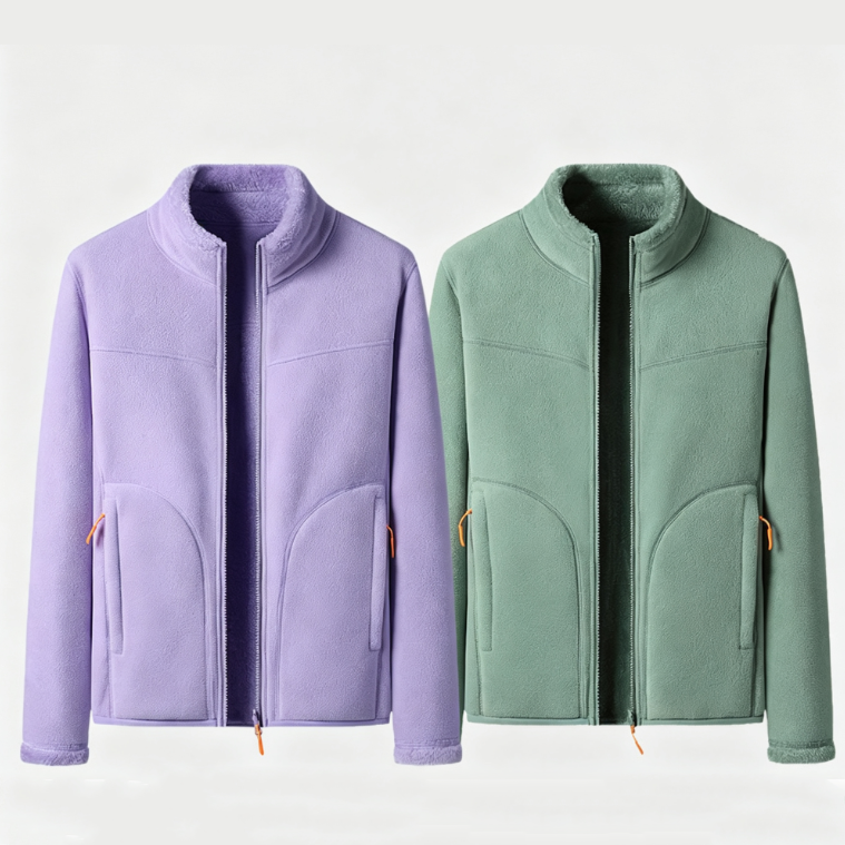 2025 New Double-Sided Coral Velvet Double-Sided Polar Fleece Couple Style Cashmere Fleece Jacket Top