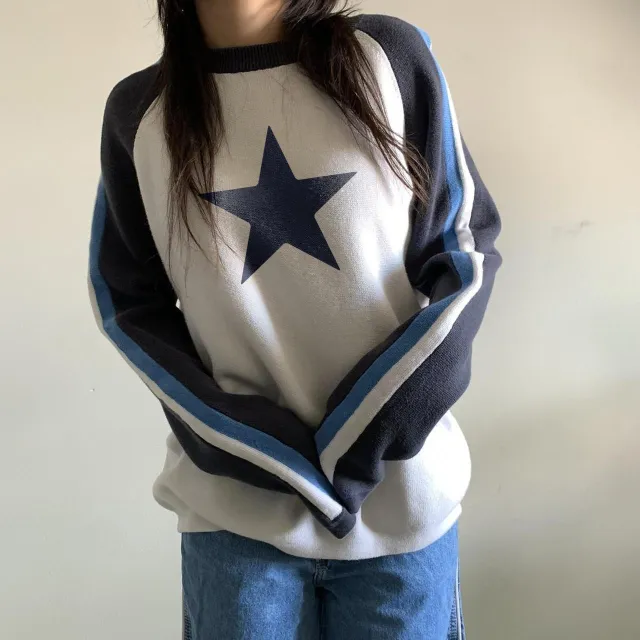 Long sleeved Loose Casual Knitted Sweater Color On The Picture - Shop at LoveMi