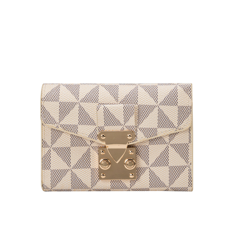  Light Luxury New Small Wallet Women's Short Lock Print Multi Card Anti Degaussing Large Capacity Folding Wallet
