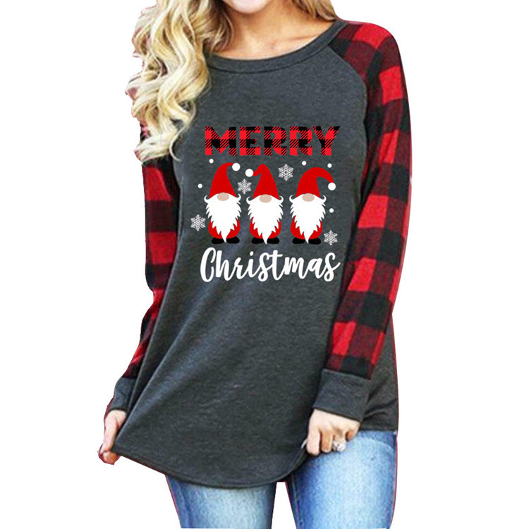 Title 4, Merry Christmas print round neck raglan long sl...