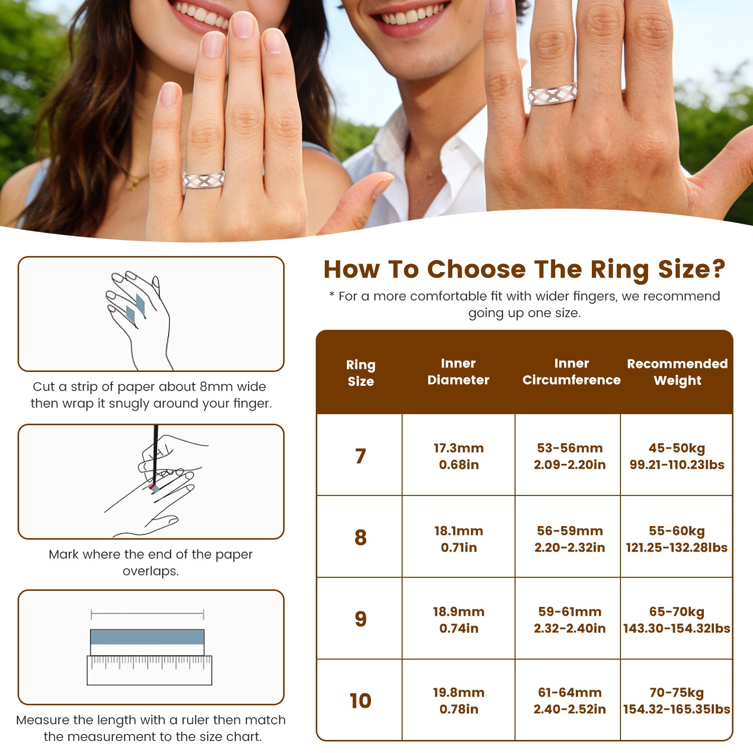 Smart Ring Health Tracker Fitness Sleep Stress HRV Tracker With Charging Case Magnetic Charging Cable For Women & Men Compatible With IOS & Android 7-Day Battery Life Size 7 Size 8 Size9 Size10