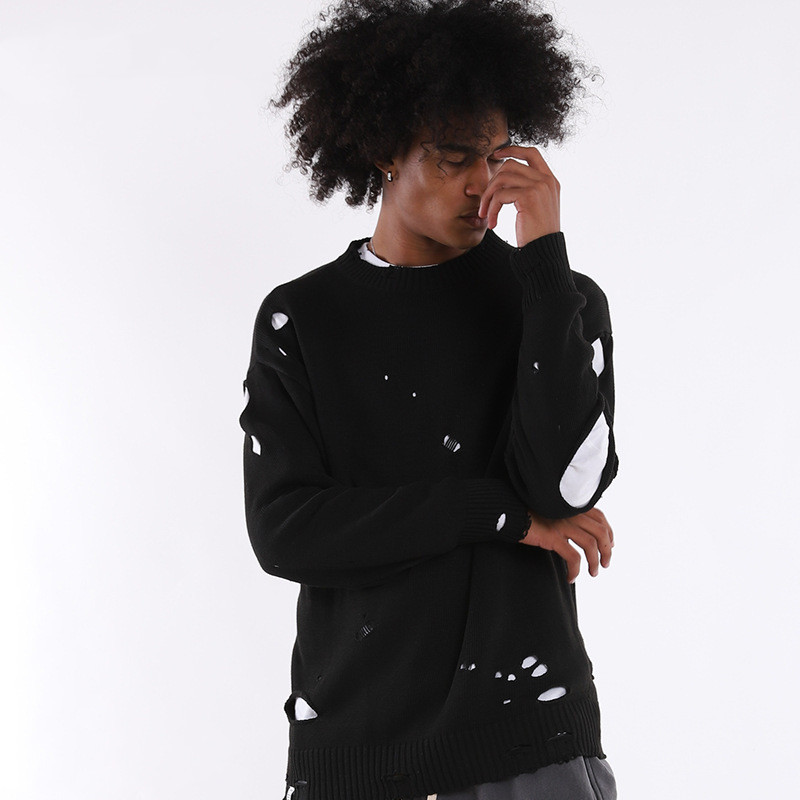 Ripped Street Loose Sportsman Knitwear Men's Sweater