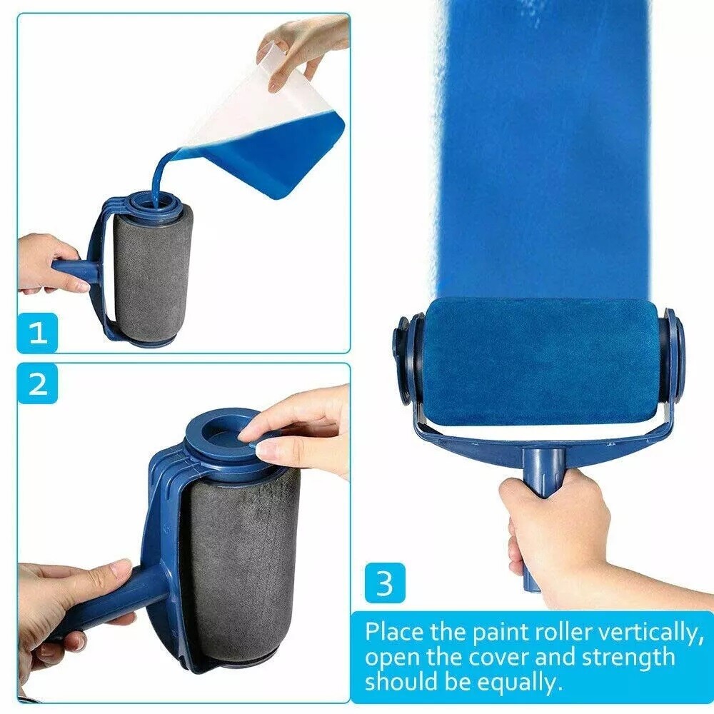 8PCS Paint Roller Kit Home Wall Ceiling Handle Decorating