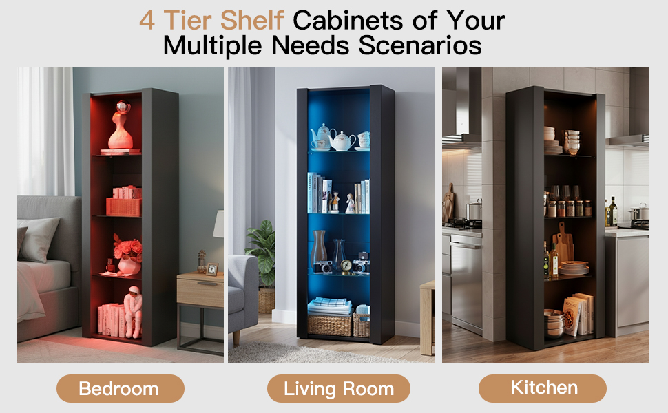 Modern Living Room Cupboard,Display Unit Cabinet Sideboard Free Standing — image 9