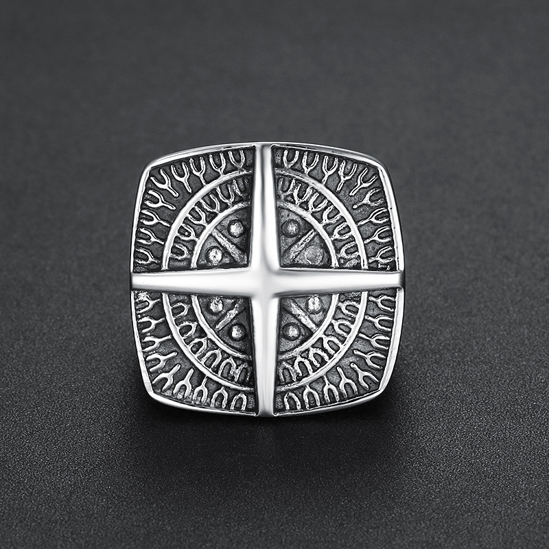 Personalized Titanium Steel Men's Ring Nordic Voyager