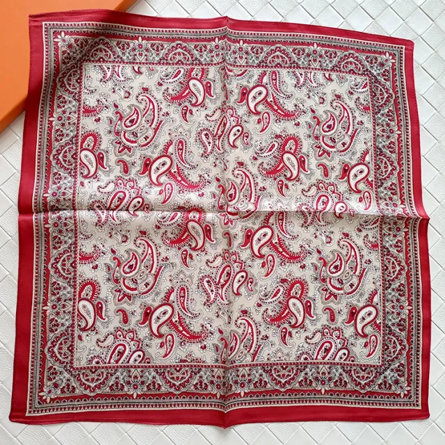 Men's Fashion Vintage Cashew Flower Silk Scarf Red - Shop at LoveMi